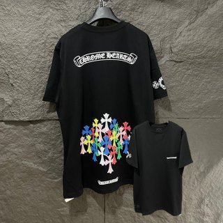 完売必至 クロムハーツ スクロール マルチカラー カラフル クロス Tシャツ 本物 Kuv70305 完売必至 クロムハーツ スクロール マルチカラー カラフル クロス Tシャツ 本物 Kuv70305