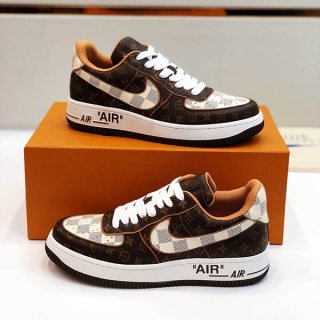 新作限定ルイヴィトン × ナイキ 本物 エアフォース 1 バイ ヴァージルアブロー コラボスニーカー nat86982