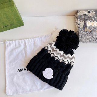 モンクレール ポンポンニット帽 本物 ブラック moz09920 モンクレール ポンポンニット帽 本物 ブラック moz09920