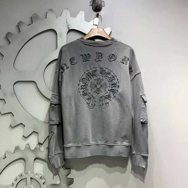 クロムハーツ ロングＴシャツ 本物 ホースシュー&スター ブラック【追跡付】 Kus10523