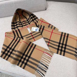 高品質バーバリー ウール カシミヤ フーデッド マフラー 本物 80767951 高品質バーバリー ウール カシミヤ フーデッド マフラー 本物 80767951