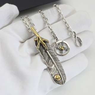 すぐ届く ゴローズ モンテカルロ 本物 シルバー925 金爪フェザーネックレス、イーグルメタル シルバーフェザー ネックレス 送料無料 goi36987 すぐ届く ゴローズ モンテカルロ 本物 シルバー925 金爪フェザーネックレス、イーグルメタル シルバーフェザー ネックレス 送料無料 goi36987