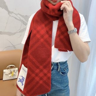 ギフトに最適【バーバリー】チェックウールマフラー コピー レッド バーバリー Bab75635 ギフトに最適【バーバリー】チェックウールマフラー コピー レッド バーバリー Bab75635