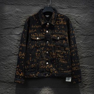 超希少!24FW バレンシアガ All-Overロゴ 本物 デニムジャケット bax05565 超希少!24FW バレンシアガ All-Overロゴ 本物 デニムジャケット bax05565