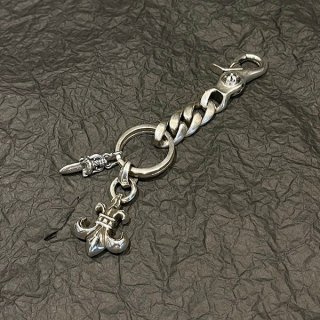 クロムハーツ BSフレア キーリング 本物◆CHダガー◆925シルバー Kur06234 クロムハーツ BSフレア キーリング 本物◆CHダガー◆925シルバー Kur06234