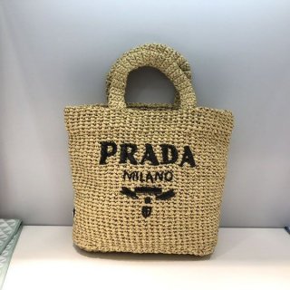 雑誌 付録 プラダ かご バッグ 本物 ラフィアトート スモールサイズ puz91565
