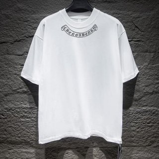 大人気!クロムハーツ n級品 ネックレター CHスクロール Tシャツ Kup76397 大人気!クロムハーツ n級品 ネックレター CHスクロール Tシャツ Kup76397