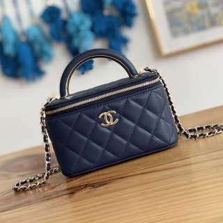 《大人気》シャネルヴァニティ ネイビー シャンパンゴールド shs55355 《大人気》シャネルヴァニティ ネイビー シャンパンゴールド shs55355