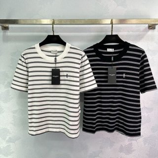 超話題! 2024SS サンローラン ボーダーTシャツ 本物 半袖 クルーネック Sao54951 超話題! 2024SS サンローラン ボーダーTシャツ 本物 半袖 クルーネック Sao54951