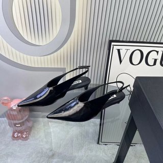 ジルサンダー 本物 バックストラップ付 レザー ヒール パンプス Jii37621