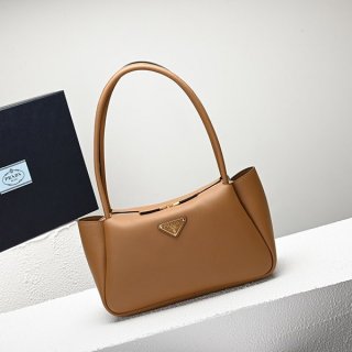 プラダ ミディアム レザー ハンドバッグ コピー キャメル 1BA444 プラダ ミディアム レザー ハンドバッグ コピー キャメル 1BA444