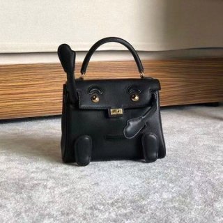 完売必至エルメス ケリードール 本物 ブラック ゴールド金具 erp07693
