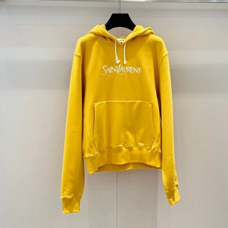 サンローラン 本物 ロゴ刺繍 オーバーサイズ パーカー (yellow) W7290 サンローラン 本物 ロゴ刺繍 オーバーサイズ パーカー (yellow) W7290