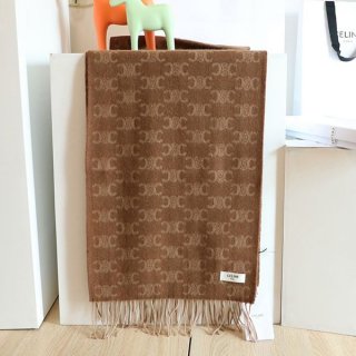 高品質セリーヌ フリンジスカーフ カシミア 本物 2AW02252U
