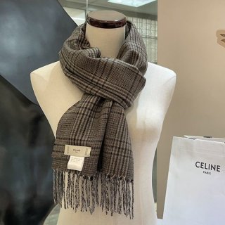 セリーヌ モノグラム フリンジスカーフ カシミア 本物 注目度抜群！ Cek67844