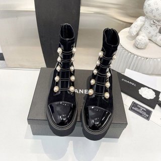 すぐ届 シャネル ショートブーツ 本物 パール アンクル ジップ shy18596 すぐ届 シャネル ショートブーツ 本物 パール アンクル ジップ shy18596