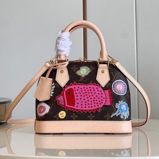 大人気!ルイヴィトン LV × YK アルマ BB ロゴ ハンドバッグ 本物 2way M46428 大人気!ルイヴィトン LV × YK アルマ BB ロゴ ハンドバッグ 本物 2way M46428