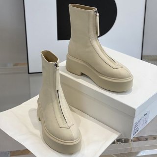 すぐ届ザロウ 本物 レザージッパーアンクルブーツ zaa02541