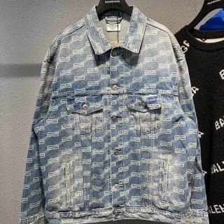 最安値挑戦 バレンシアガ メンズ BBモノグラム デニムジャケット 本物 675208TM 最安値挑戦 バレンシアガ メンズ BBモノグラム デニムジャケット 本物 675208TM