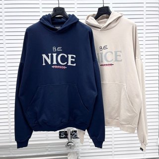バレンシアガ nice 刺繍 ロゴ パーカー 本物 スウェットシャツ bav29577 バレンシアガ nice 刺繍 ロゴ パーカー 本物 スウェットシャツ bav29577