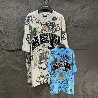 新作/バレンシアガ 本物☆ Skater Tシャツ オーバーサイズ ヴィンテージ 2色 bab63357 新作/バレンシアガ 本物☆ Skater Tシャツ オーバーサイズ ヴィンテージ 2色 bab63357