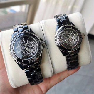 目を惹くカラーシャネル 本物 J1233&38mm 世界限定 ブラックセラミック shy13878