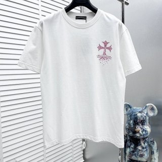 クロムハーツ フローラルクロス Tシャツ 本物【お洒落★】 Kuh25970