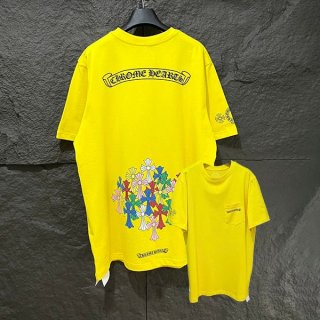 クロムハーツ コピー スクロール マルチカラー カラフル クロス Tシャツ Kub58896 クロムハーツ コピー スクロール マルチカラー カラフル クロス Tシャツ Kub58896