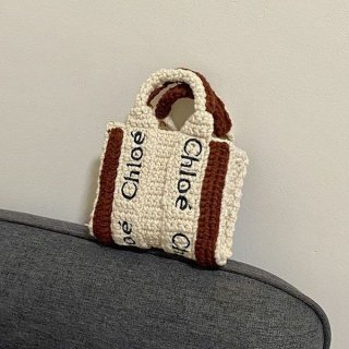 クロエ ハンドメイドクロシェ woody ナノトートバッグ 本物 chg43037