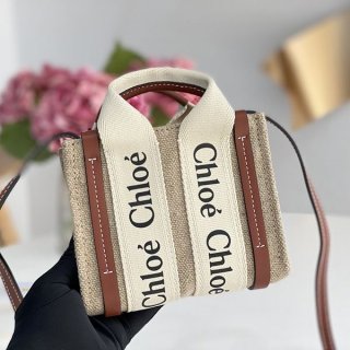 一目惚れクロエ WOODY 本物 ミニトートバッグ リネンキャンバス chr66321 一目惚れクロエ WOODY 本物 ミニトートバッグ リネンキャンバス chr66321
