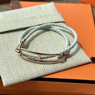 新色☆希少エルメス ブレスレット 本物 ブルー男女OK erh25780 新色☆希少エルメス ブレスレット 本物 ブルー男女OK erh25780