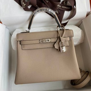 エルメス 本物 ケリー 25cm 内縫い タッチ シルバー金具 erv65435