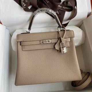 エルメス ケリー 本物 25cm 内縫い タッチ シルバー金具 erg41646