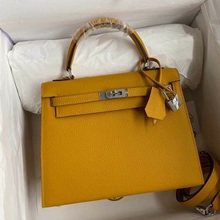 エルメス 本物 ケリー 25cm 外縫い エプソン シルバー金具 erh01718
