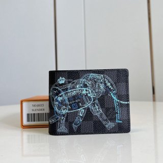 世界中で大人気ルイヴィトン メンズ レザー 二つ折り 財布 本物 ダミエ ブルー 革 N64603