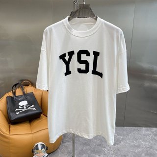 おすすめサンローラン 本物 コットンロゴ入りTシャツ ホワイト 672370Y36JG9766 おすすめサンローラン 本物 コットンロゴ入りTシャツ ホワイト 672370Y36JG9766