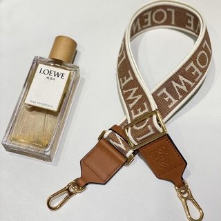 稀少 ロエベ アナグラム 本物 ストラップ ジャカード&カーフ lof90347