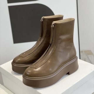 追跡付ザロウ 本物 レザージッパーアンクルブーツ zax76052