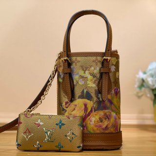 可愛いルイヴィトン ナノ バスケット ショルダーバッグ 本物 M81724 可愛いルイヴィトン ナノ バスケット ショルダーバッグ 本物 M81724