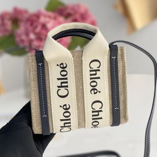 《大人気》クロエ WOODY 本物 ミニトートバッグ リネンキャンバス chk31296 《大人気》クロエ WOODY 本物 ミニトートバッグ リネンキャンバス chk31296