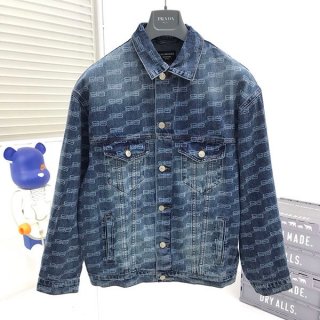 バレンシアガ メンズ BBモノグラム デニムジャケット コピー 675208TMW374437 バレンシアガ メンズ BBモノグラム デニムジャケット コピー 675208TMW374437