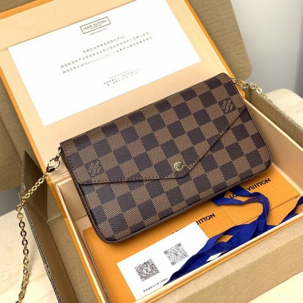 《大人気》ルイヴィトン 本物 バッグ ポシェットフェリシー ダミエ N63032