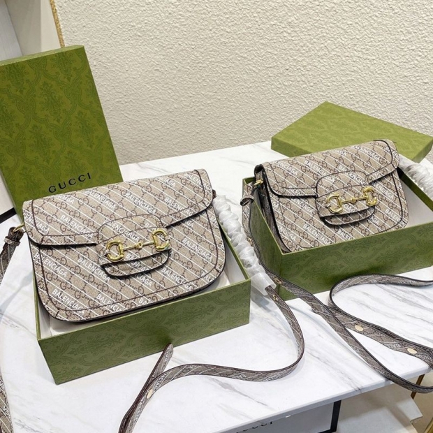 《大人気》グッチ バレンシアガ〔グッチ ホースビット 1955 本物〕ザ ハッカー プロジェクト スモールバッグ 602204ULZ0G9745
