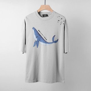 可愛い バレンシアガ★ロゴ ダメージ 本物 Tシャツ bap72661 可愛い バレンシアガ★ロゴ ダメージ 本物 Tシャツ bap72661