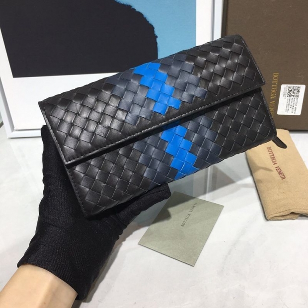 希少色ボッテガヴェネタ イントレチャート 本物 ラム スナップ 長財布 boj26536