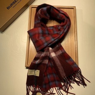 【日本未発売】バーバリー 本物 リバーシブル チェック カシミアスカーフ Bax26507