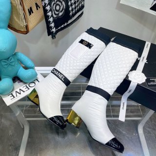 可愛い【履き心地の良い】シャネル ダウン ハイ ブーツ 本物 shj50058 可愛い【履き心地の良い】シャネル ダウン ハイ ブーツ 本物 shj50058
