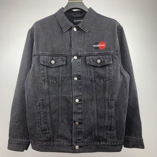 追跡付き発送バレンシアガ UNIFORM デニム ロゴジャケット コピー ブラック 620730TBP471105