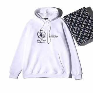 送料込★バレンシアガ 本物 WFP フーディ ホワイト パーカー baq62728