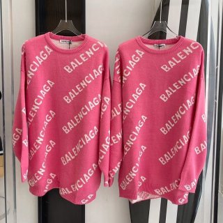 争奪戦バレンシアガ コピー Allover Logo セーター ニットウェア ピンク bav83740 争奪戦バレンシアガ コピー Allover Logo セーター ニットウェア ピンク bav83740